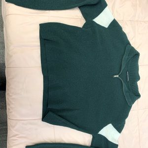 Brandy Melville green cropped sweater with collar